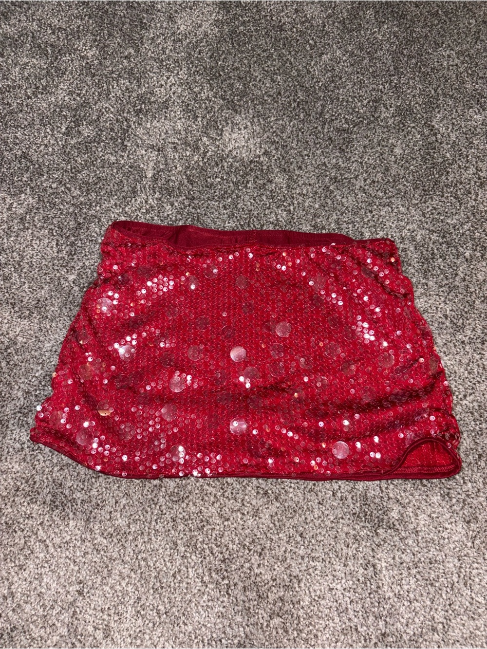 Red Sequin Mini Skirt - Shimmery Party Style